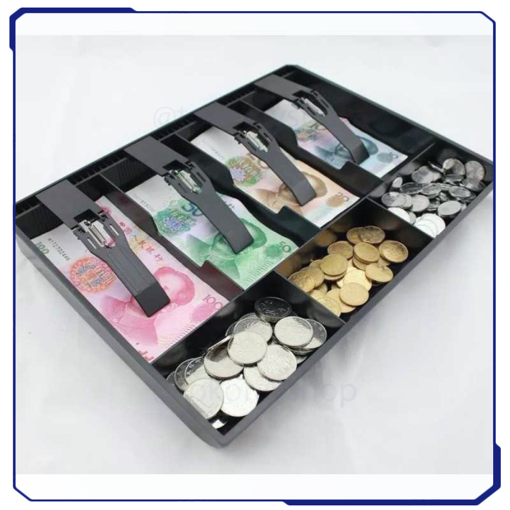Laci Uang Kasir 4 Sekat Plastik Coin Cash Drawer Tray - 002
