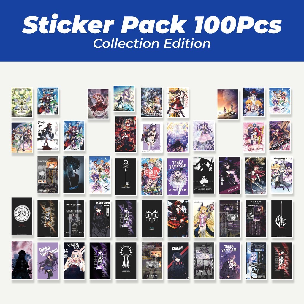 

Hot Stiker Anime Date A Live Lucu Anti Air Stikers Berperekat Waterproof Sticker Decal Buat Motor Helm Buku Journal Koper Casing HP Laptop Botol Minum