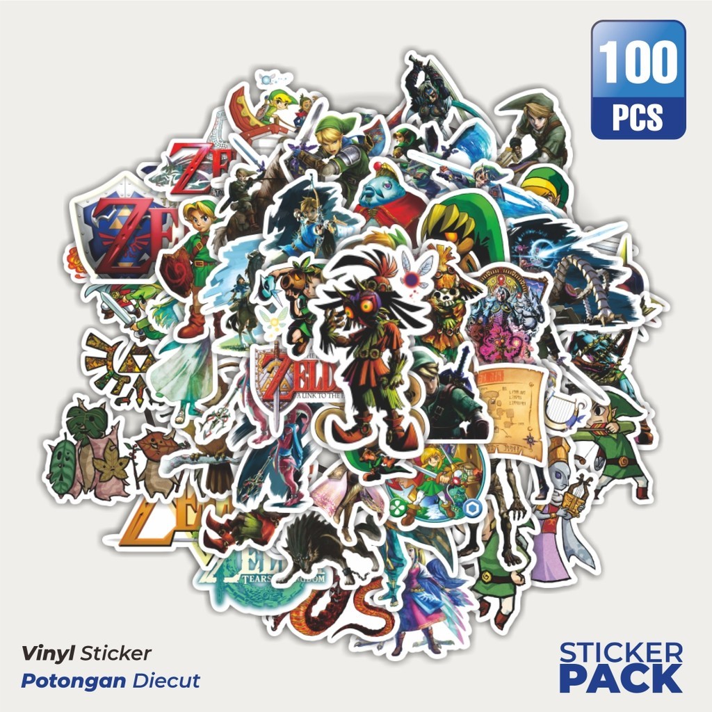 

100 PCS STIKER The Legend of Zelda 2 [Legenda Zelda] Waterproof Aesthetic- Untuk Laptop, Motor, dan Helm - Paper Stationery Pack
