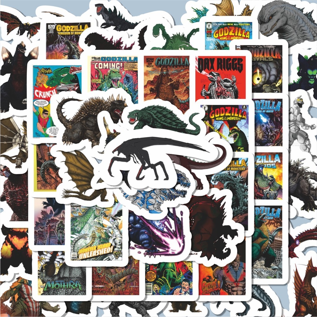 

100 PCS STIKER Cover Komic Godzilla Waterproof Aesthetic- Untuk Laptop, Motor, dan Helm - Paper Stationery Pack