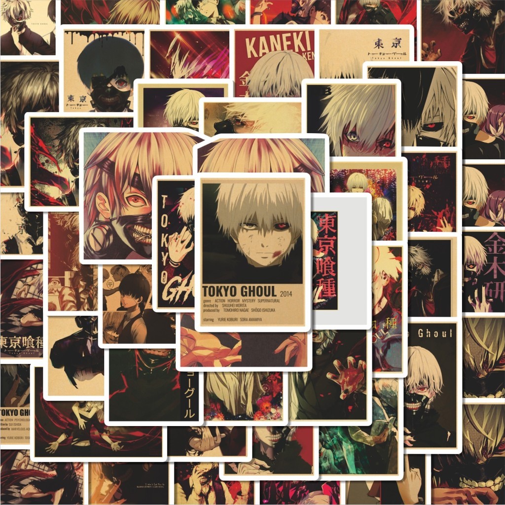 

100PCS Lucu Stiker Poster Retro Tokyo Ghoul Stiker Aesthetic Stiker Anti Air Stikers Berperekat Waterproof sticker decal buat Motor Helm Buku Journal Koper Casing HP Laptop Botol Minum Hadiah anak