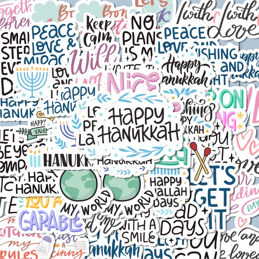 

100PCS Lucu Stiker Phrases Bahasa Inggris Stiker Aesthetic Stiker Anti Air Stikers Berperekat Waterproof sticker decal buat Motor Helm Buku Journal Koper Casing HP Laptop Botol Minum Hadiah anak