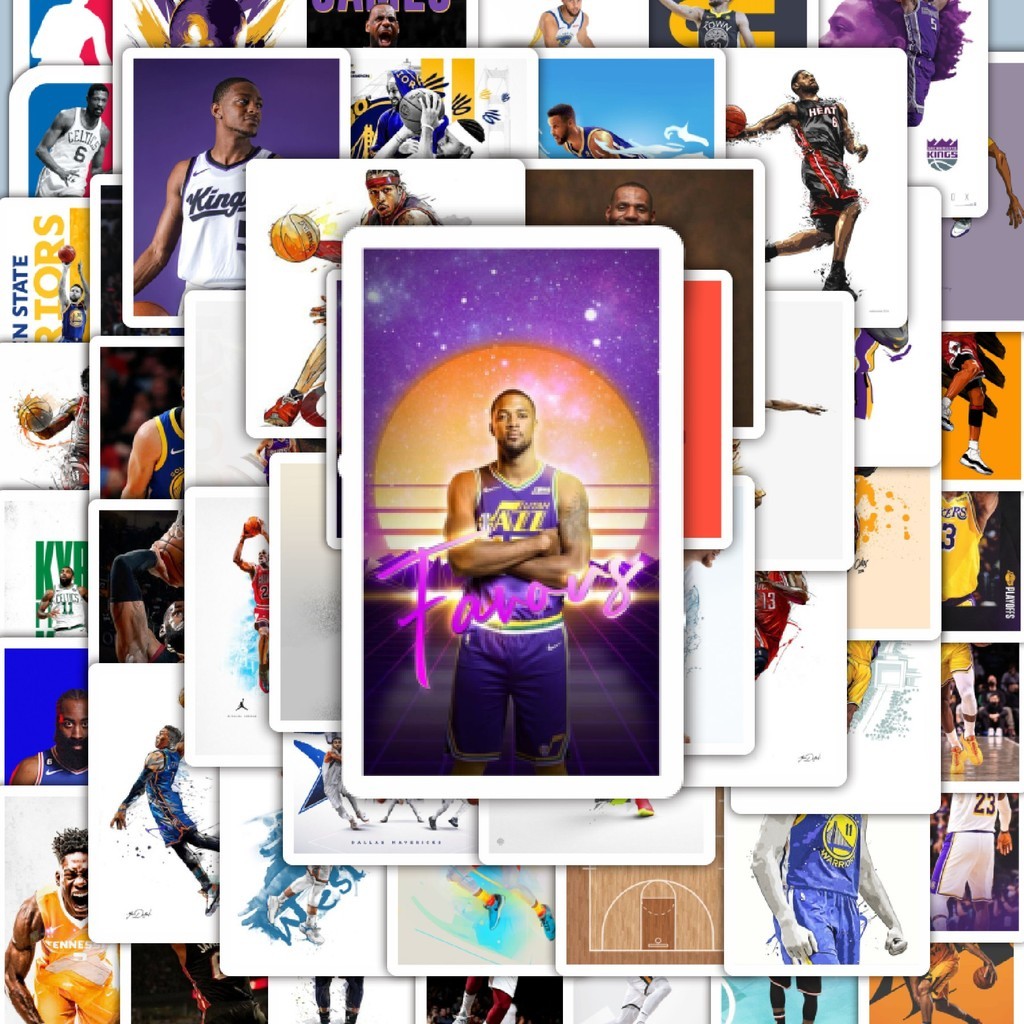 

100PCS Lucu Stiker NBA Basketball Stiker Aesthetic Stiker Anti Air Stikers Berperekat Waterproof sticker decal buat Motor Helm Buku Journal Koper Casing HP Laptop Botol Minum Hadiah anak