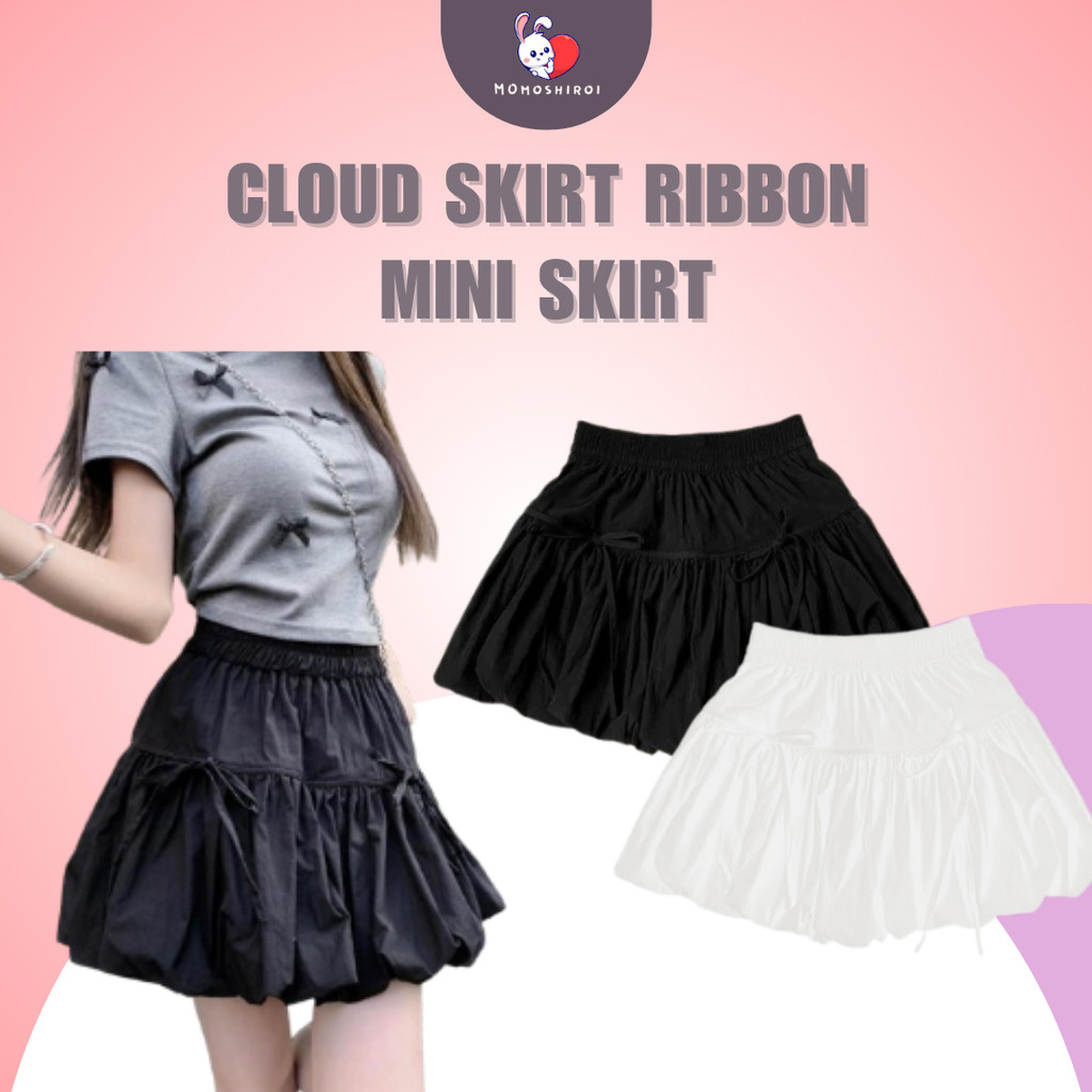ROK PENDEK BALON WANITA/CLOUD SKIRT RIBBON WANITA/ROK PENDEK BALON PITA 6376