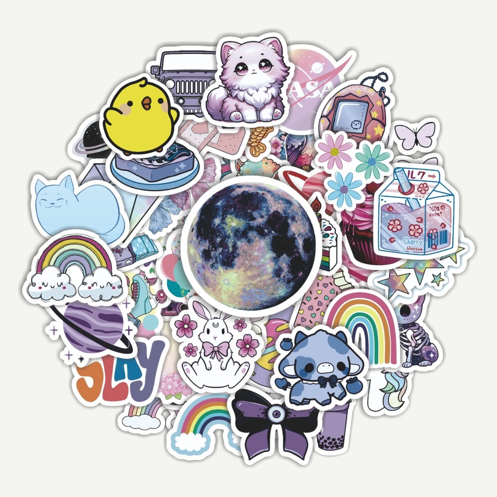 

Sticker Pack Stiker Pastel Aesthetic | Sticker TUMBLR | Stiker LAPTOP KOPER HELM