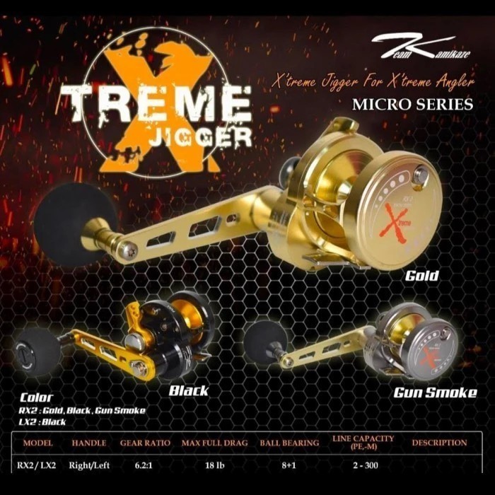 REEL KAMIKAZE XTREME JIGGER MICRO SERIES LX2/RX2 - LX2 KIRI