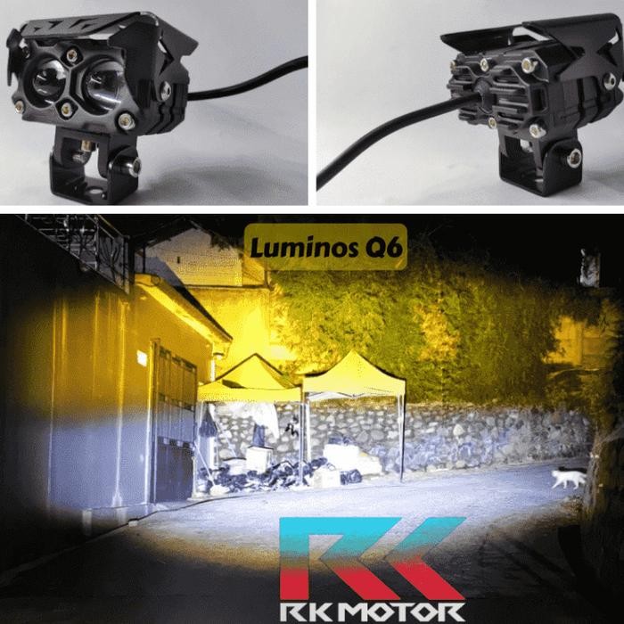 Luminos Q6 Led Lampu Sorot Anti Kabut Dua Warna Motor Mobil - Q6