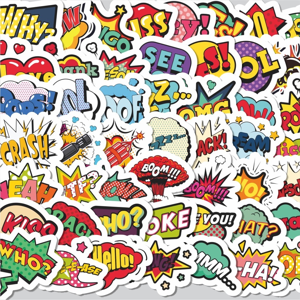

Stiker Cutting Pack Sticker Komik Bubble Kawaii Isi 100Pcs Series Aesthetic Lucu Keren Untuk Koper Bahan Vynil