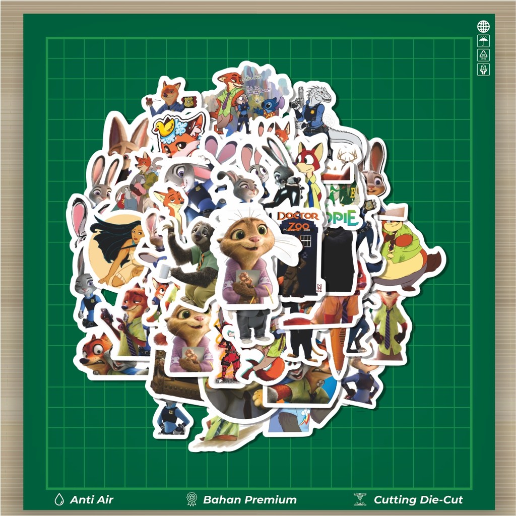 

HOT 50 PCS STIKER Sticker Kartun Zootopia Sticker Stiker Fashion Cars Decal Dingin Kartu Album Custom Vinyl Anti Air- Sticker Aesthetic Buku Journal Koper Casing HP Tablet Laptop Helm Motor Botol Minum