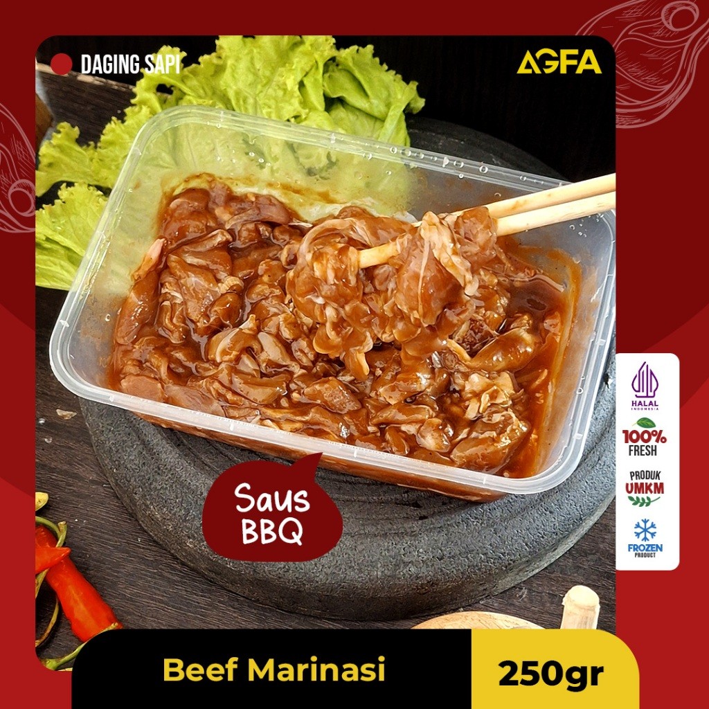 

Beef Slice Marinasi / Daging Slice Marinasi / Daging Berbumbu / Low Fat Marinasi / Sirloin Marinasi / Shortplate Marinasi / Beef slice Berbumbu / Beef Marinasi Halal / Beef Slice 250 gram / Beef Slice Shabu Sukiyaki Healthy Wagyu / Beef Sirloin Marinasi