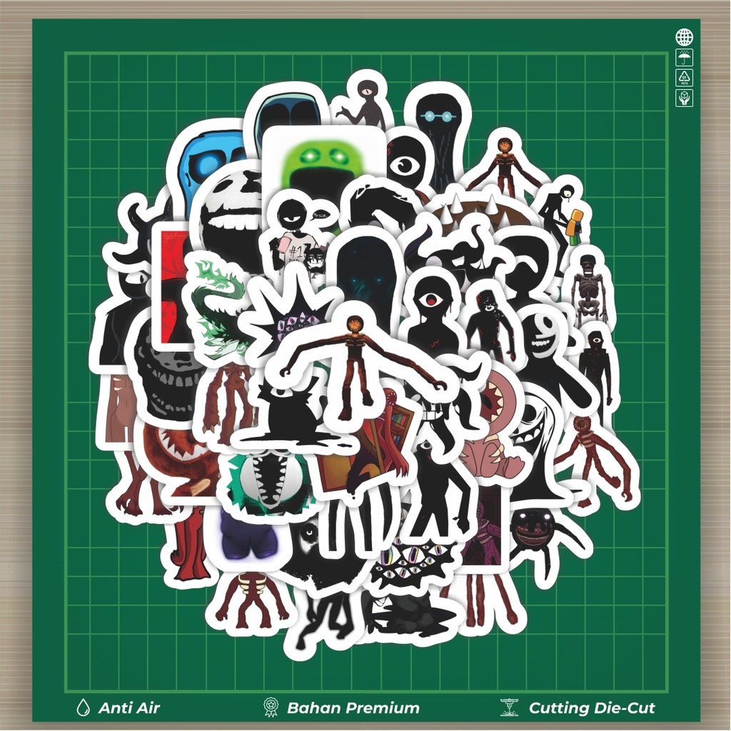 

HOT 50 PCS STIKER Stiker Kartun Doors Robloxes Horror Game Dekorasi Lucu Kreatif untuk Notebook, Skateboard, HP
