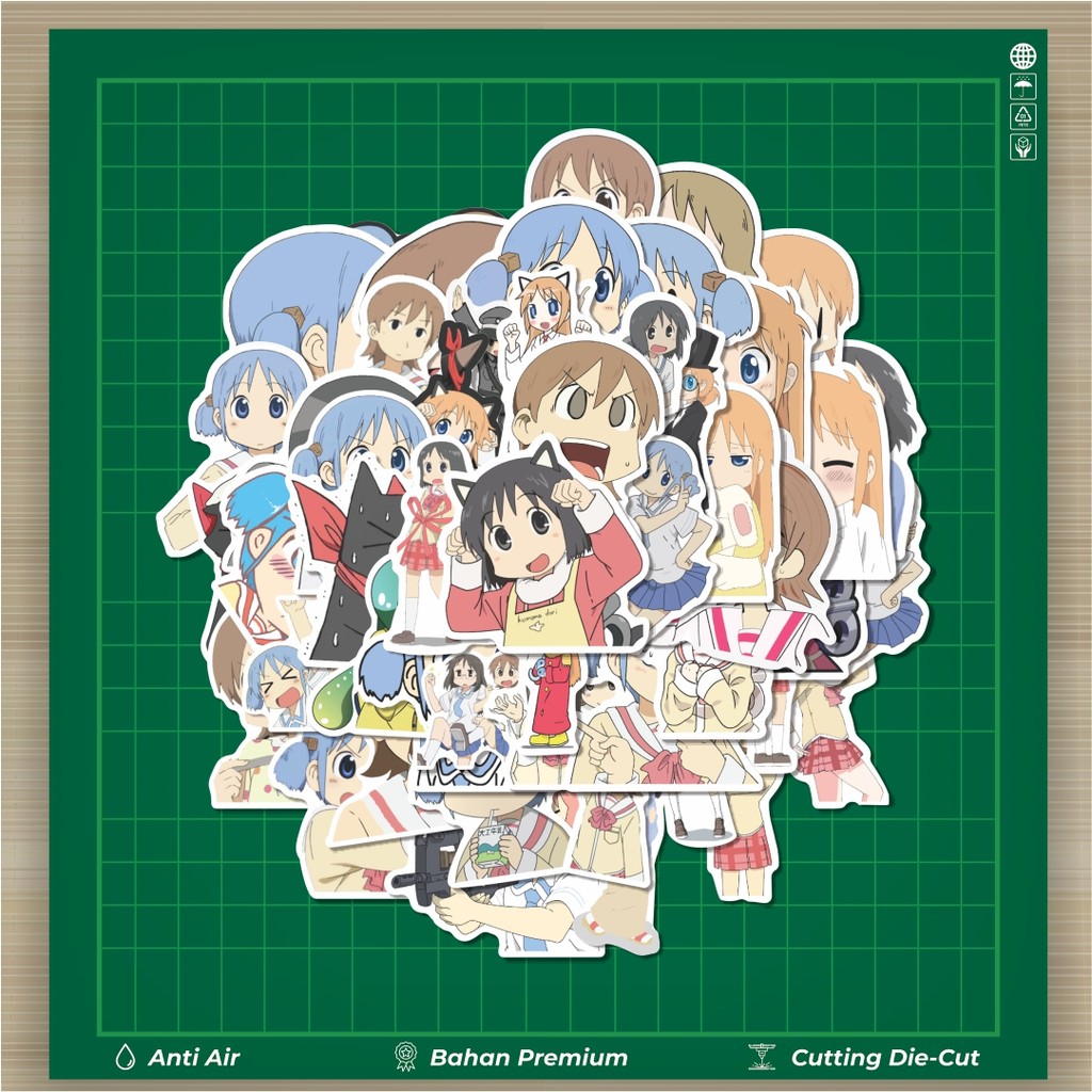 

HOT 50 PCS STIKER Stiker Anime Nichijou Sticker Dekorasi Lucu Kreatif untuk Notebook, Skateboard, HP