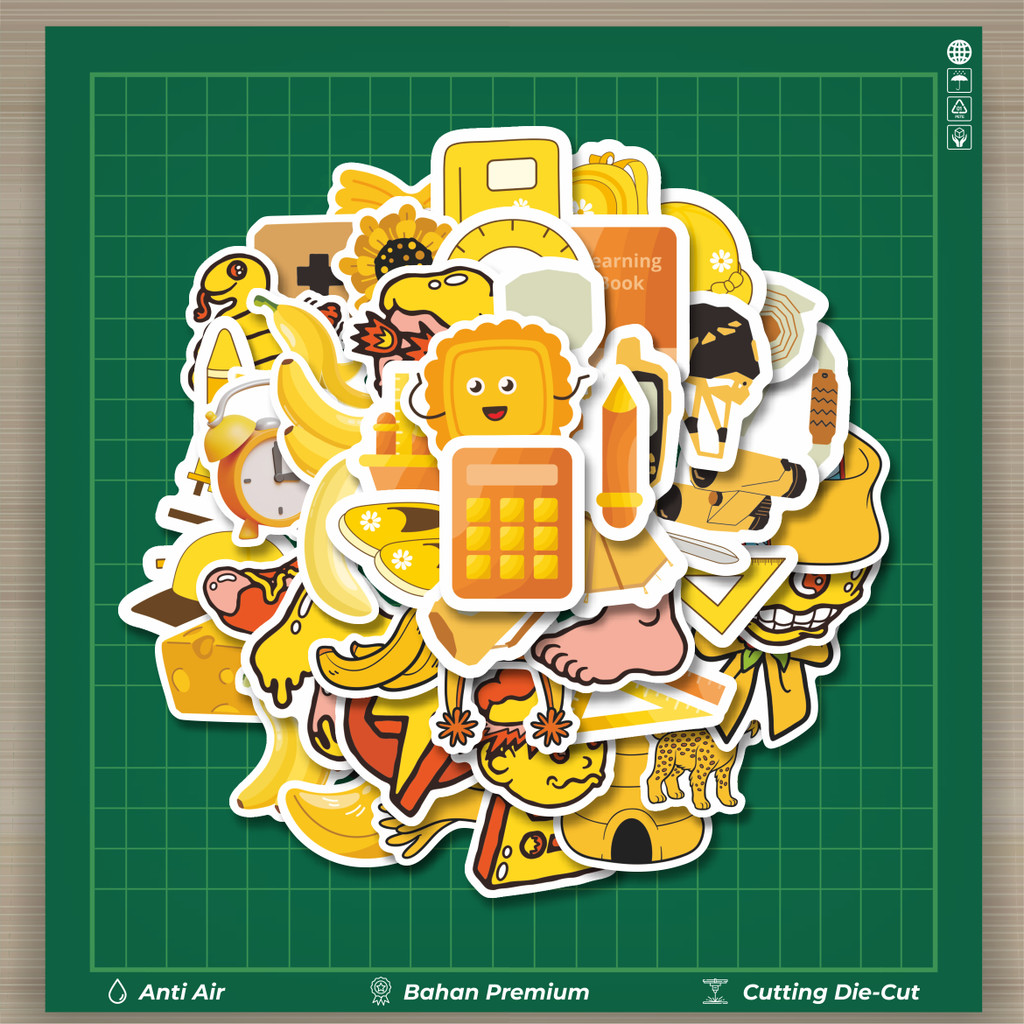 

HOT 50 PCS STIKER Stiker Object Warna Kuning Stiker Fashion Cars Decal Dingin Kartu Album Custom Vinyl Anti Air- Sticker Aesthetic Buku Journal Koper Casing HP Tablet Laptop Helm Motor Botol Minum