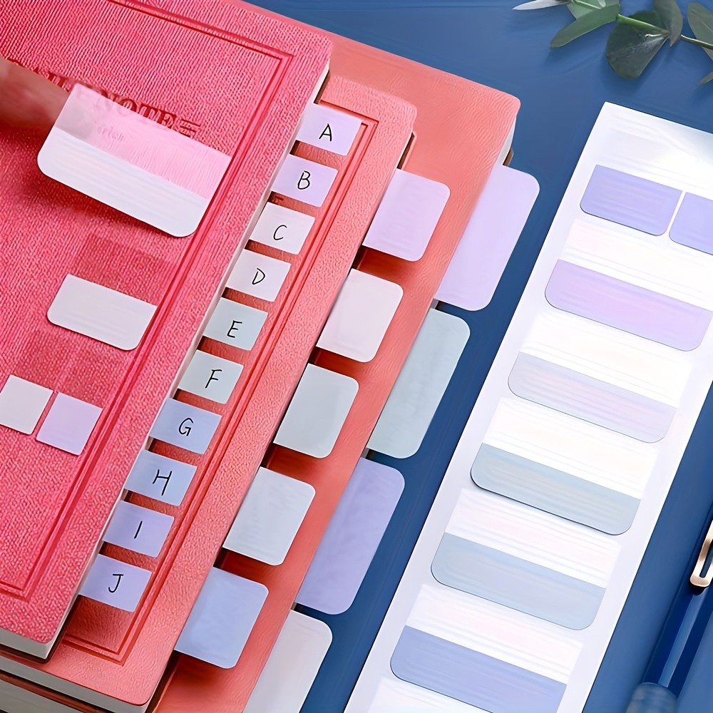 

PET Soft Colors Notes Flags Tabs, Transparent Writable Page Markers, Office & School Study Supplies