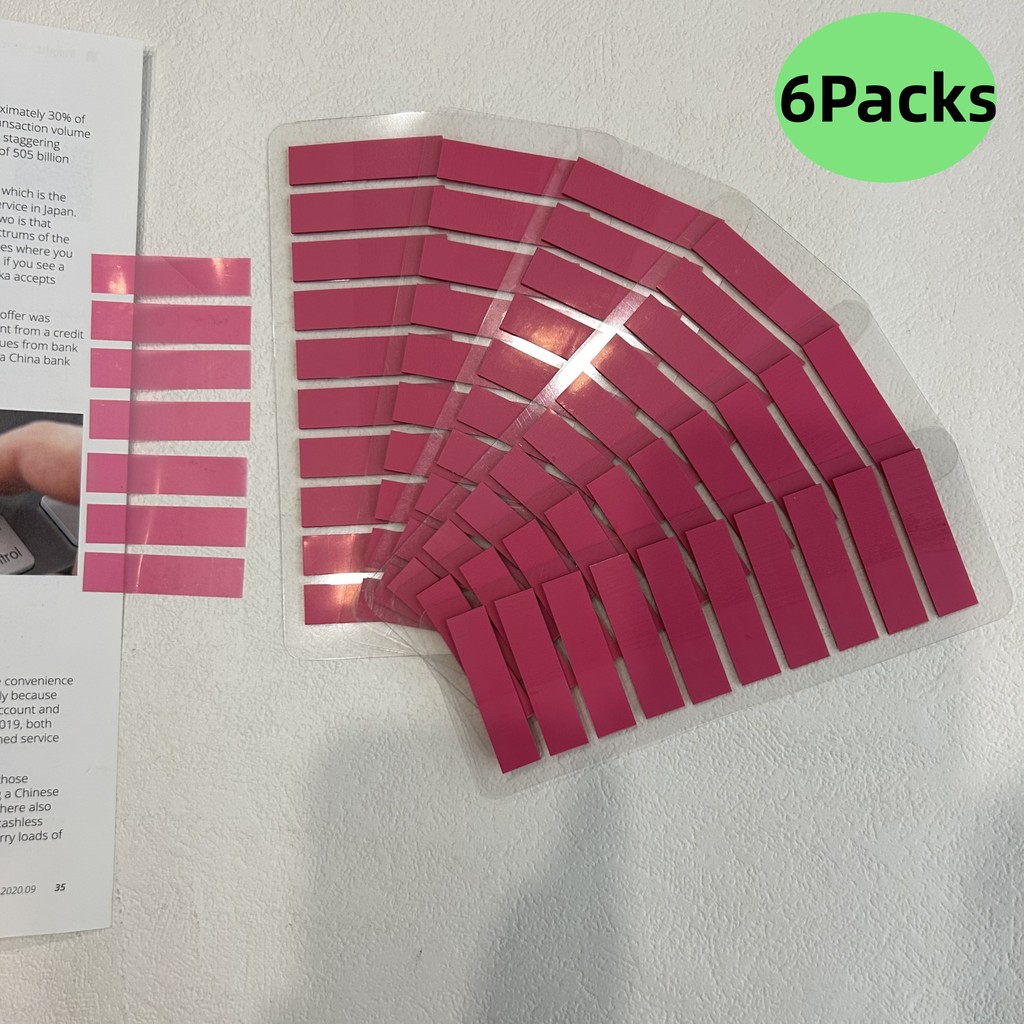 

6 Packs Transparent Sticky Notes Self-Adhesive Reading Book Annotation Notepad Bookmarks Kawaii School Supplies