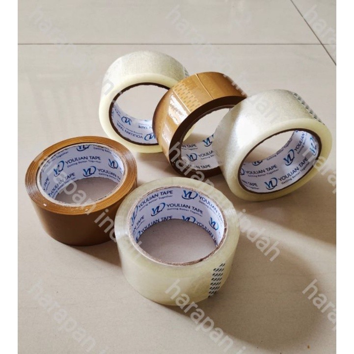 

Lakban 46mm Full80Y yard Tape lakban bening dan coklat/ Isolasi bening dan coklat