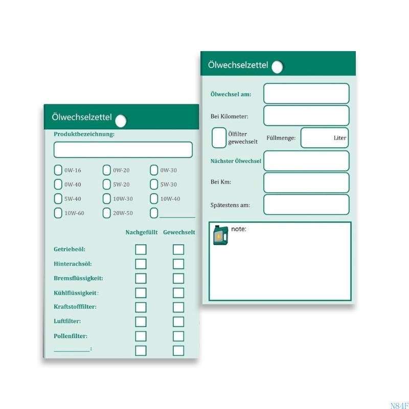 

N84F 50pcs/100pcs Easy Hanging Oil Change Note Oil Change Notes Reminder Label