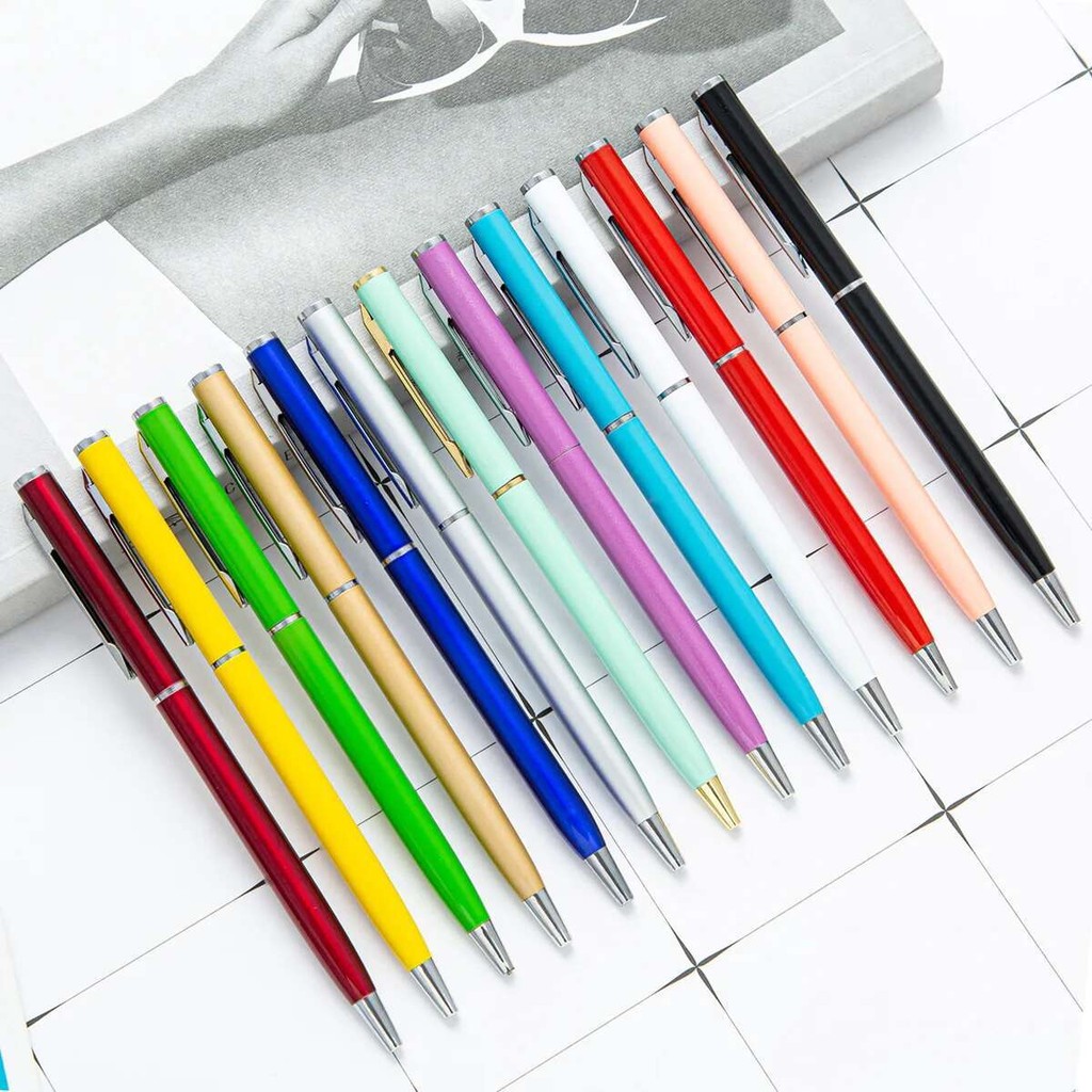 

1Piece Lytwtw's Creative Candy Color Ballpoint Pen Business Metal Office Accessories Rotate School Stationery Office Supplies