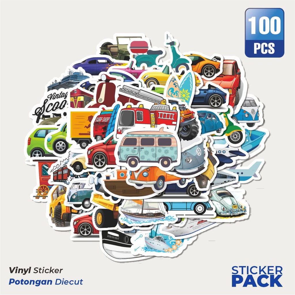 

Stiker Vinyl Stiker Vehicle Series 2 [Kendaraan] Waterproof Aesthetic- Untuk Laptop, Motor, dan Helm - Paper Stationery Pack