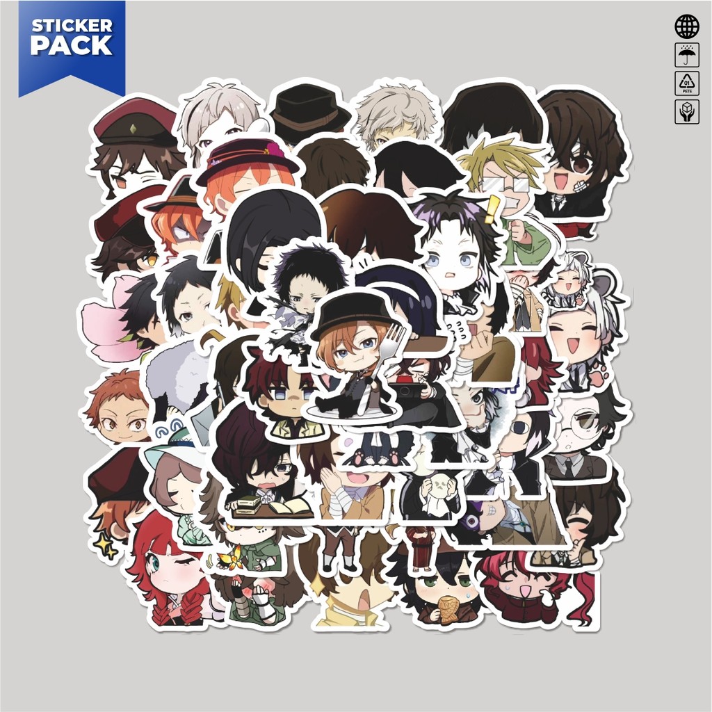 

[100PCS]Stiker Pack Stiker Manga Bungo Stray Dogs Series 1 Aesthetic Vinyl Anti Air Dekorasi Sticker Laptop Buku Journal Koper Helm Casing HP Gitar Helm Skateboard