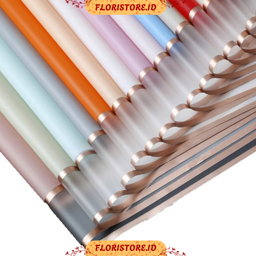 

DOUBLE GOLD LINE PAPER / CELLOPHANE / FLORIST PAPER / KERTAS BUKET BUNGA / WRAPPING WRAPPER