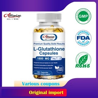 Alliwise L-Glutathione 1800mg untuk Memutihkan Kulit, Antioksidan, Menghilangkan Flek Hitam dan Beka