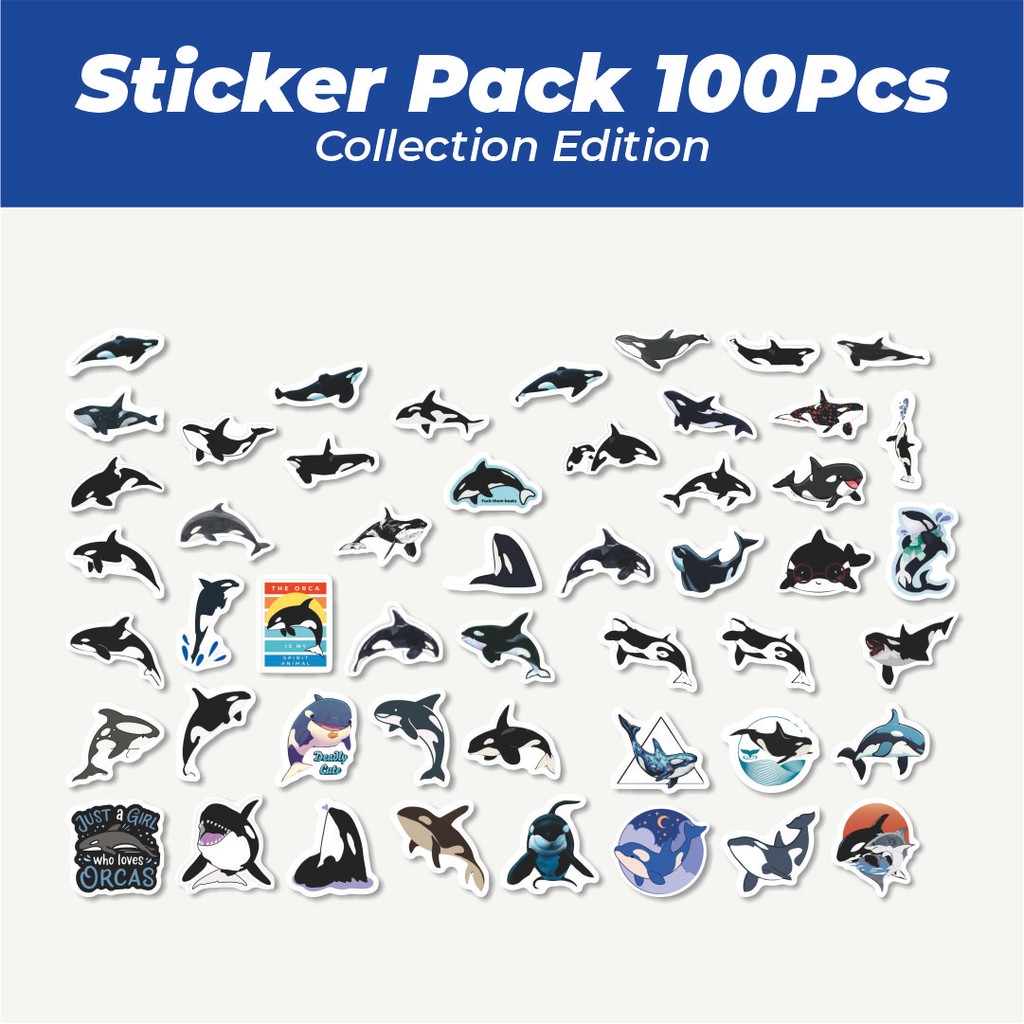 

Hot Stiker Hewan Orca/Paus Lucu Anti Air Stikers Berperekat Waterproof Sticker Decal Buat Motor Helm Buku Journal Koper Casing HP Laptop Botol Minum