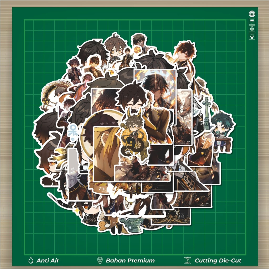 

HOT 50 PCS STIKER Stiker Anime Genshin Impact Zhongli Q-1 Mini Diary Stiker Fashion Cars Decal Dingin Kartu Album Custom Vinyl Anti Air- Sticker Aesthetic Buku Journal Koper Casing HP Tablet Laptop Helm Motor Botol Minum