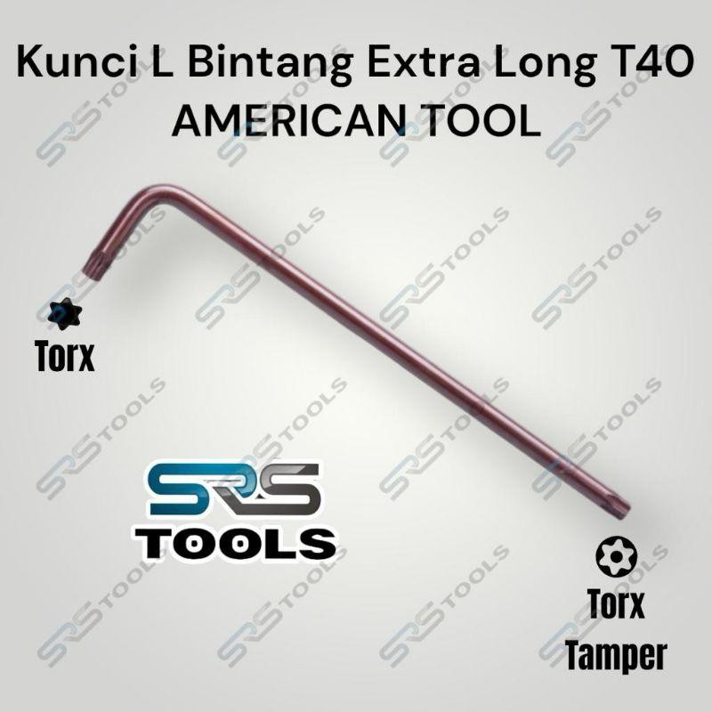 AMERICAN TOOL 8957747 Kunci L Bintang Panjang T 40 / Torx Key T40 Extra Long