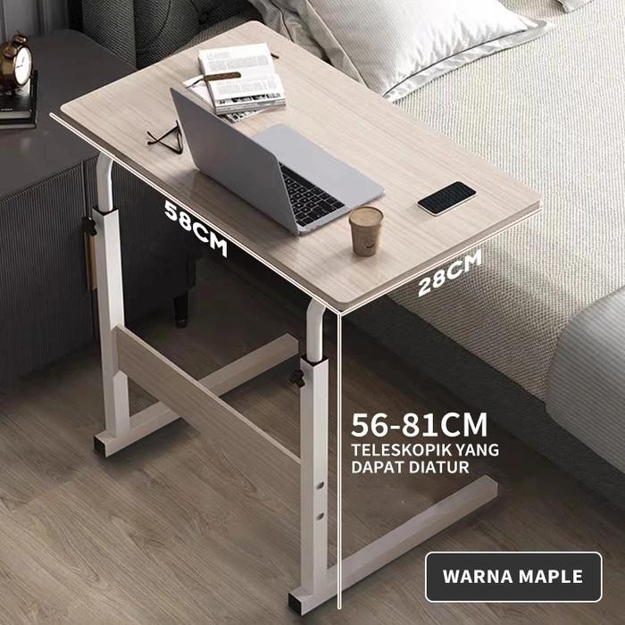 [TERLARIS] Meja laptop lipat adjustable  | meja kerja roda portable dengan tinggi dapat diatur | mej