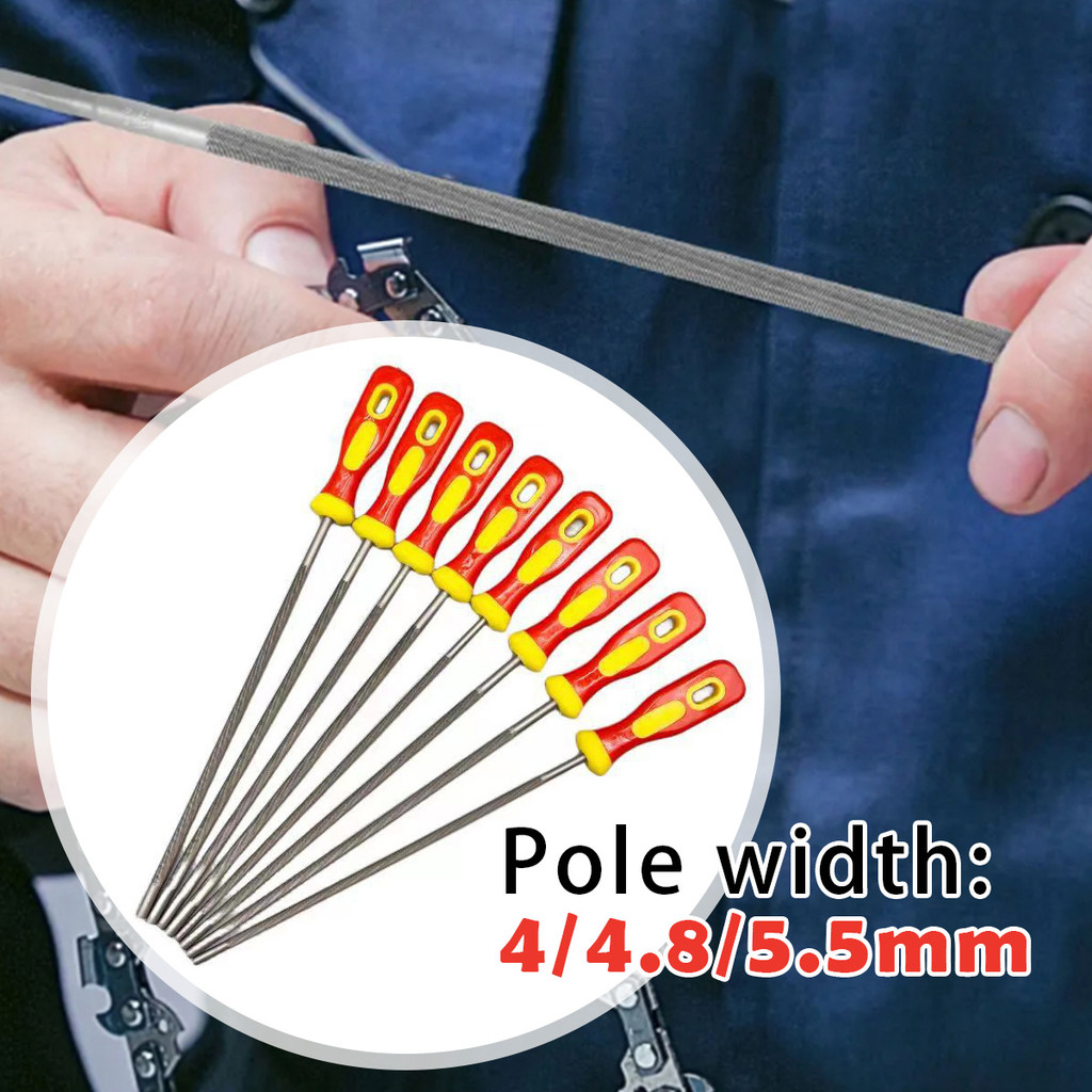 Kikir gergaji mesin dengan gagang, gergaji mesin listrik 4.0/4.8/5.5, kikir bulat kecil, gergaji teb