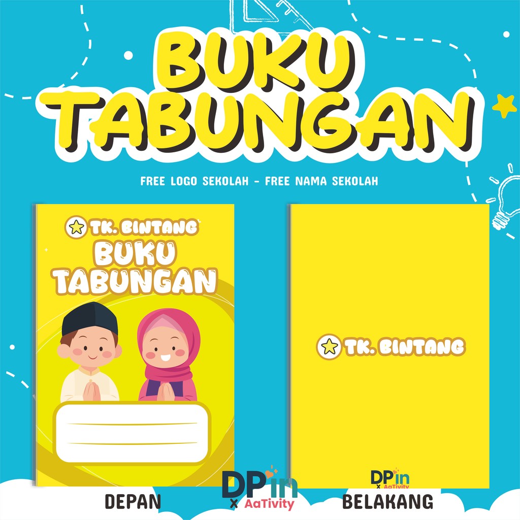 

Custom Buku Tabungan Anak TK PAUD Custom Nama & Logo Sekolah Desain Lucu Edukatif Ukuran A6