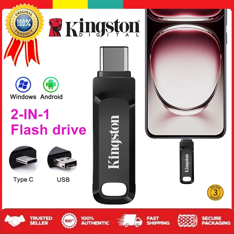 Kingston Original flash drive disk hp OTG USB TypeC 2in1 Memory stick 128gb 256gb 512gb 1tb 2tb Stor
