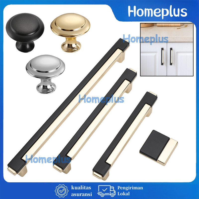 Handle Pintu Lemari Tarikan Laci Gagang Pintu Minimalis Mewah Hitam Emas