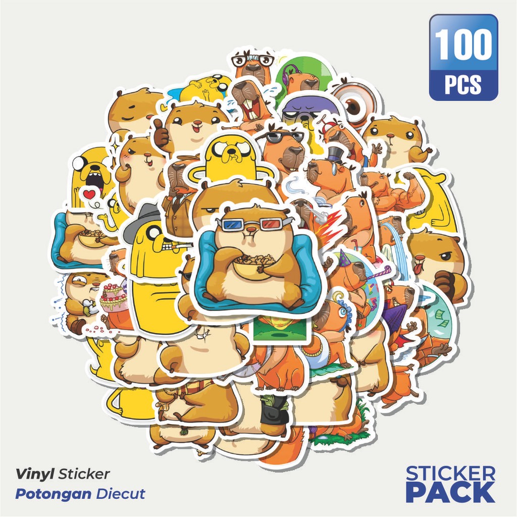 

Super Hemat! 100 PCS Stiker Hewan Hamster Kawaii Waterproof Aesthetic- Untuk Laptop, Motor, dan Helm - Paper Stationery Pack