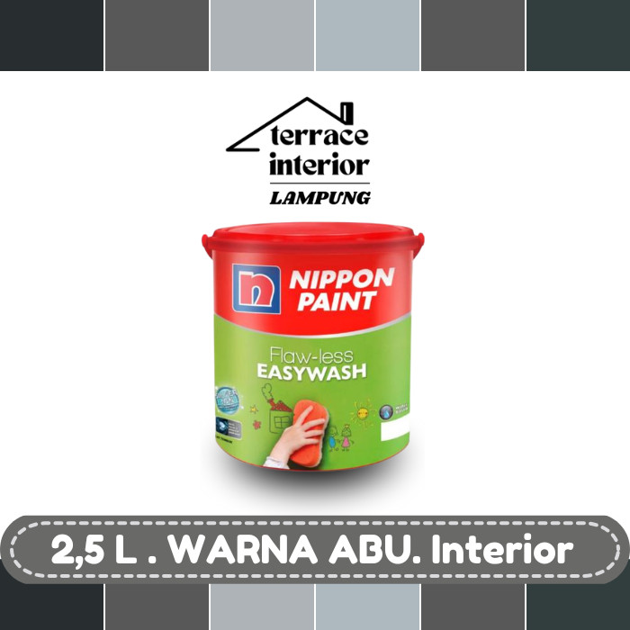 Cat Tembok Nippon Paint Flawless Easywash Interior Warna Abu 2.5 Liter