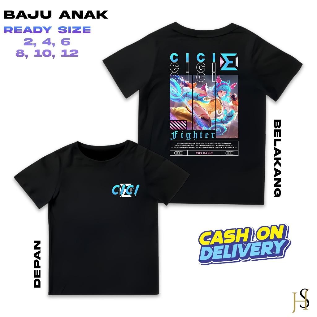 HosinShop - Kaos Hero Mobile Legend - Kaos Anak Atasan Katun Sablon - Kaos Anak Hero ML - Kaos Hero 