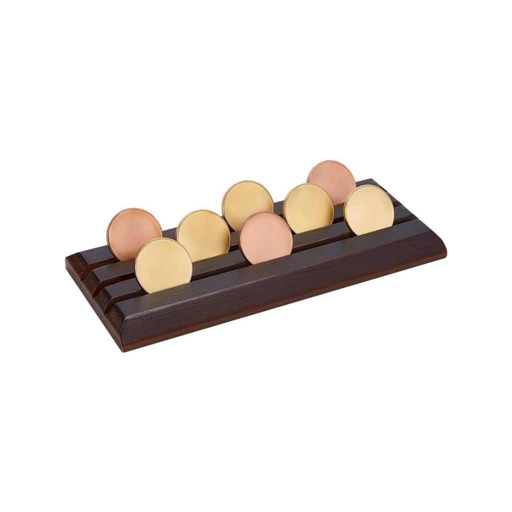 

1PC Challenge Coins Display Holder 3 Rows Wood Coin Display Cases Coin Storage Shelf Military Coin Holder Rack for 18 Challenge