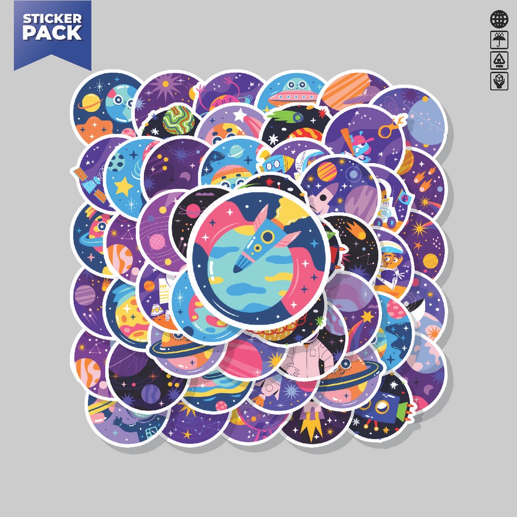 

[100PCS]Stiker Pack Stiker Universe Sticker Pack Aesthetic Vinyl Anti Air Dekorasi Sticker Laptop Buku Journal Koper Helm Casing HP Gitar Helm Skateboard