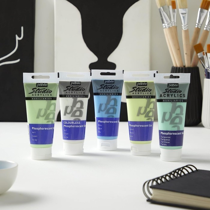

Pebeo acrylic color/cat akrilik studio phosphorescent gel /glow in the dark 100ml