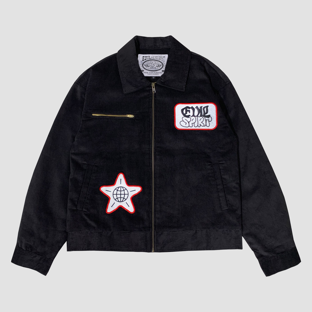 EVILSPIRIT JACKET CORDUROY -  VECIA BLACK UNISEX
