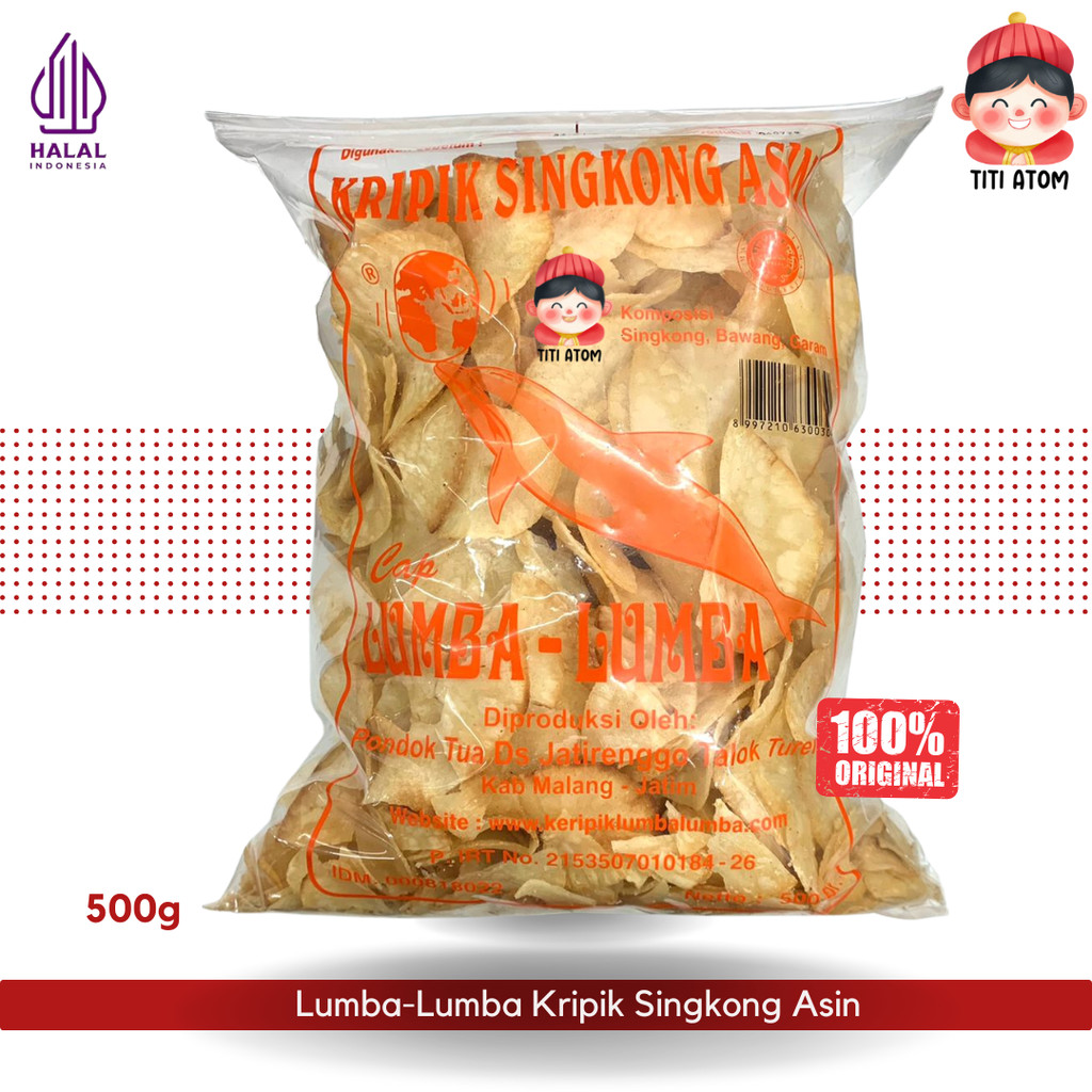 

Lumba Lumba Keripik Keripik Singkong Pohong Asin 500g