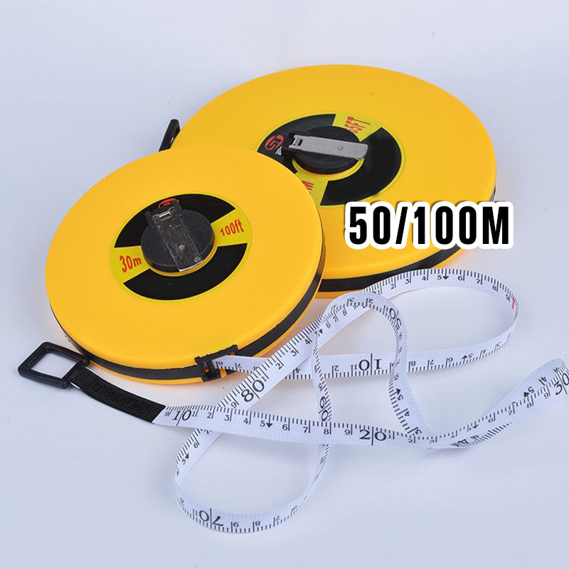Meteran Gulung Bulat Kain Kuli 50/100 Meter Meteran Roll Meteran Tanah