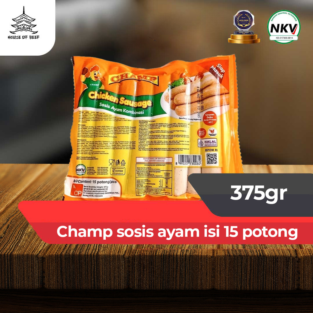 

champ sosis ayam isi 15 potong uk 375 gram