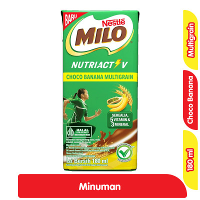 

Milo Nutriactive Minuman Multigrain Cokelat Pisang UHT Kotak 180 ml - ARM