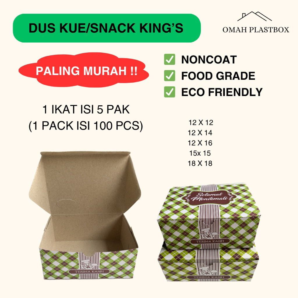

Dus Kue Snack Kings 100 Pcs - Box Makanan Kue
