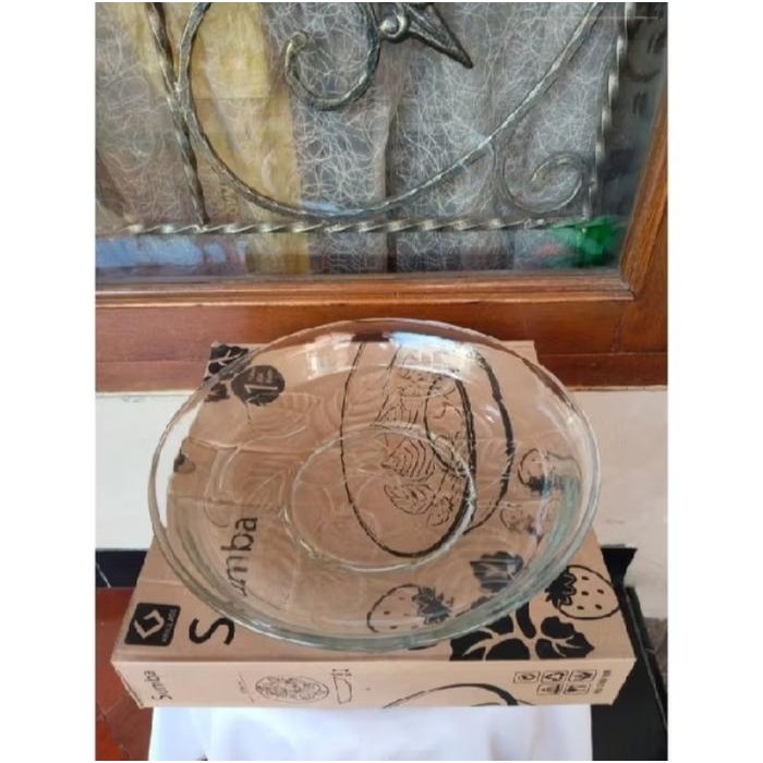 pirex, loyang kaca tahan panas Piring Oven Panggang Loyang Bulat Kue A