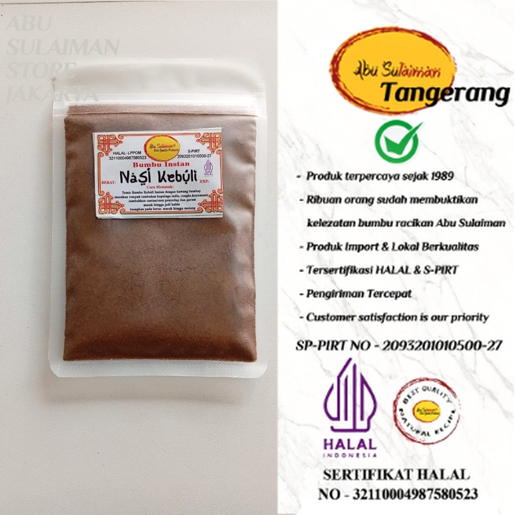 

Lebih Hemat! Bumbu Kebuli Abu Sulaiman Tangerang untuk ukuran 1 Liter Beras