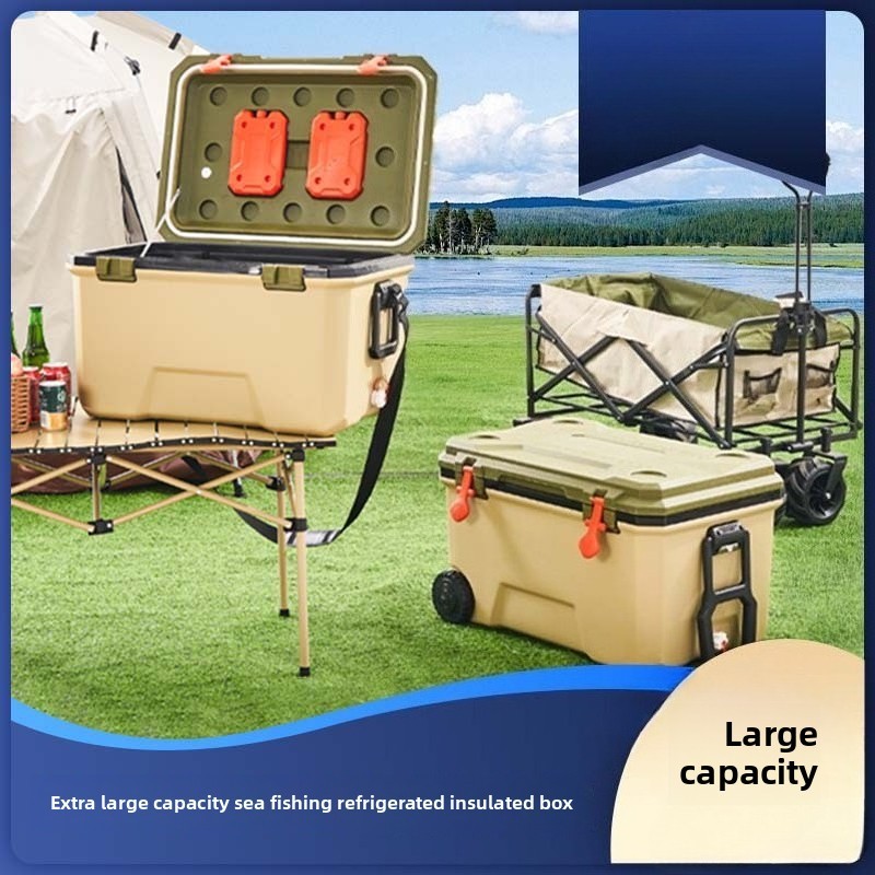 Outdoor Camping Insulated Box Ice Box Large Capacity Portable Insulated Box Outdoor Camping Night Ma