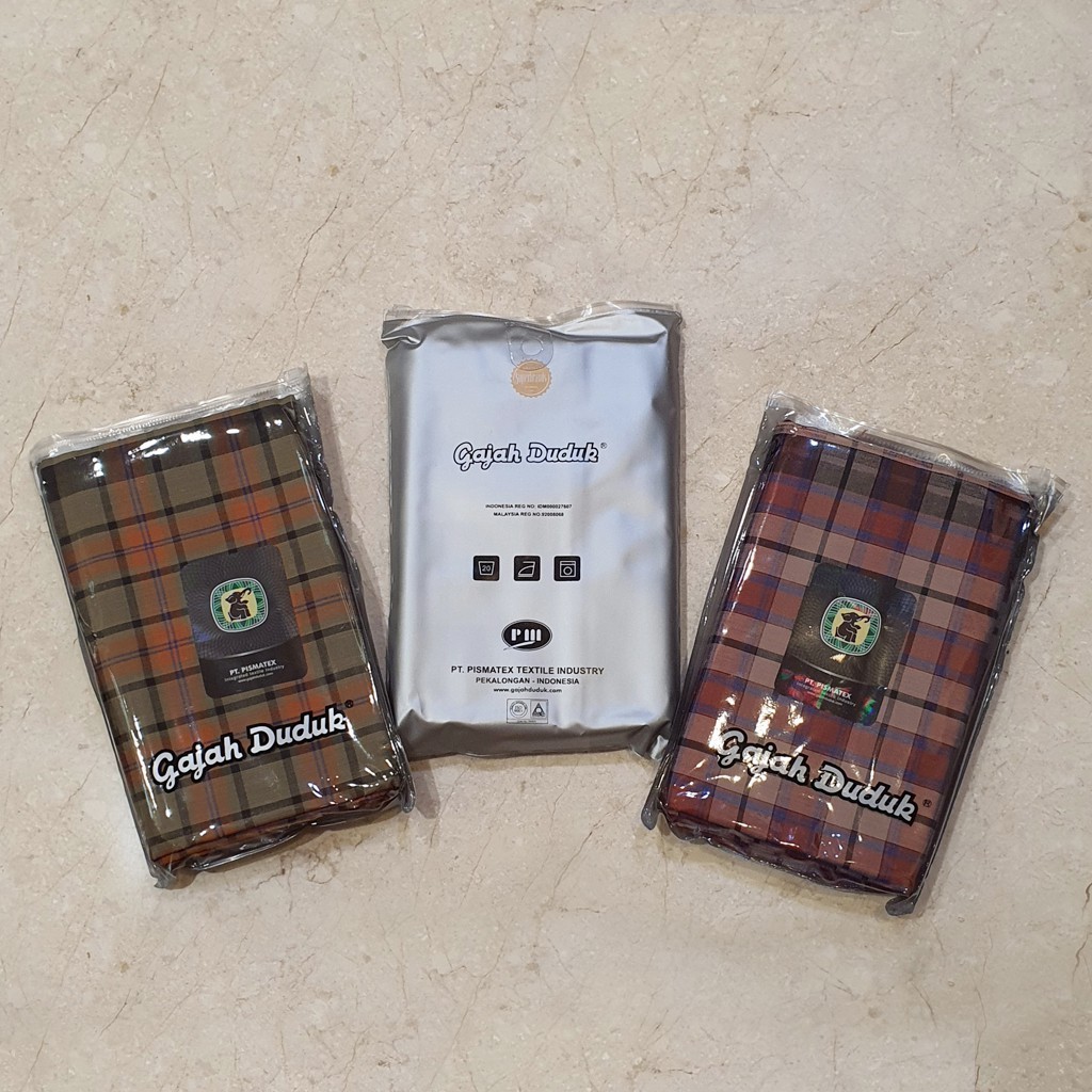 Sarung GAJAH DUDUK Aneka Motif - Kain Sarung Tenun Pria Dewasa Laki Cowok Sholat Cap Hitam Putih War